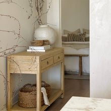 Load image into Gallery viewer, Organic Console _ Two Drawer + Shelf _ 120cm _ Blonde Elm