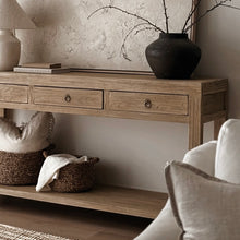 Load image into Gallery viewer, Antique Console _ 160cm _ Aged Elm _ Three Drawer