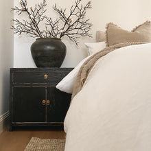 Load image into Gallery viewer, Provincial Oversize Bedside Table _ Distressed Black