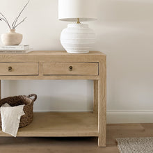 Load image into Gallery viewer, *Clearance Item* Organic Console _ Two Drawer + Shelf _ 120cm _ Blonde Elm