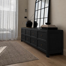 Load image into Gallery viewer, Heritage Eight Drawer _ Low-Line Chest _ Textured Black