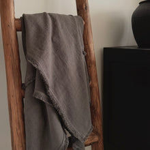 Load image into Gallery viewer, Linen Throw _ Charcoal