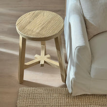 Load image into Gallery viewer, Organic Oversize Stool _ Star Base _ Blonde Elm