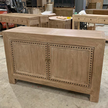 Load image into Gallery viewer, Antique Sideboard _ Studded Detail _ 140cm _ Aged Elm