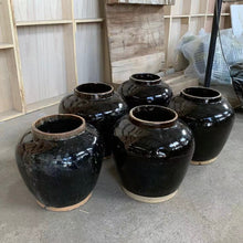 Load image into Gallery viewer, Antique Glazed Pottery _ Black + Beige
