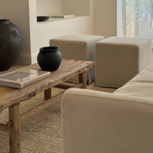 Load image into Gallery viewer, Ottoman _ Square _ Natural Linen & Cotton