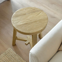 Load image into Gallery viewer, Organic Oversize Stool _ Star Base _ Blonde Elm