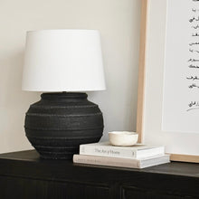 Load image into Gallery viewer, Provincial Lamp by Impreshens _ Australian Made _ Rustic Black + White Taper Shade