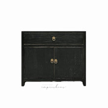 Load image into Gallery viewer, Provincial Oversize Bedside Table _ Distressed Black