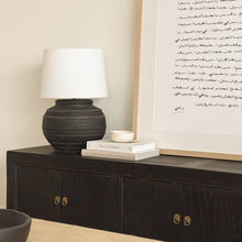 Load image into Gallery viewer, Provincial Lamp by Impreshens _ Australian Made _ Rustic Black + White Taper Shade