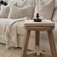 Load image into Gallery viewer, Antique Worker Stool _ Star Base _ Natural Elm