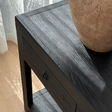 Load image into Gallery viewer, Heritage Console _ Three Drawer + Shelf _ Textured Black