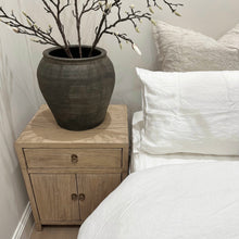 Load image into Gallery viewer, Antique Bedside Table _ Aged Elm