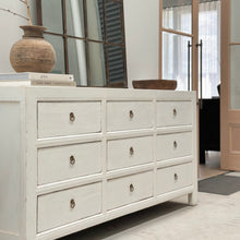 Load image into Gallery viewer, *Clearance* Hamptons Chest _ Nine Drawer _ Rustic White