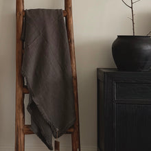 Load image into Gallery viewer, Linen Throw _ Charcoal