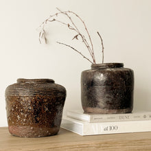 Load image into Gallery viewer, Antique Glazed Pottery _ Rustic Brown