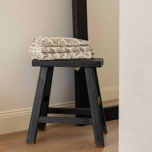 Load image into Gallery viewer, Vintage Farmhouse Muslin Throw _ Ivory + Dark Brown
