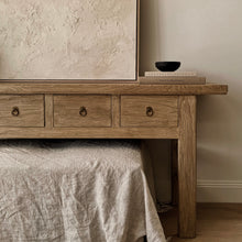Load image into Gallery viewer, Farmhouse Hallway Table _ Aged Elm