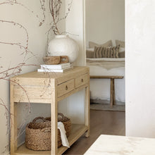 Load image into Gallery viewer, Organic Console _ Two Drawer + Shelf _ 120cm _ Blonde Elm