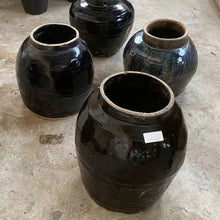 Load image into Gallery viewer, Antique Glazed Pottery _ Black + Beige