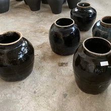 Load image into Gallery viewer, Antique Glazed Pottery _ Black + Beige