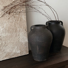 Load image into Gallery viewer, Vintage Urn _ Handles _ Stone Black