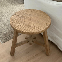 Load image into Gallery viewer, Farmhouse Side Table _ Tri-Leg _ Aged Elm