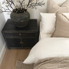 Load image into Gallery viewer, Provincial Oversize Bedside Table _ Distressed Black