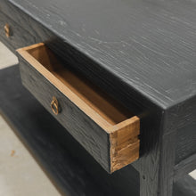 Load image into Gallery viewer, Heritage Console _ Three Drawer + Shelf _ Textured Black