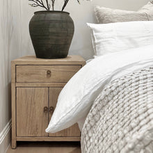 Load image into Gallery viewer, Antique Bedside Table _ Aged Elm
