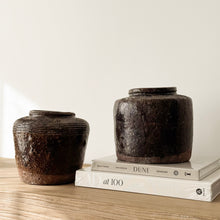 Load image into Gallery viewer, Antique Glazed Pottery _ Rustic Brown