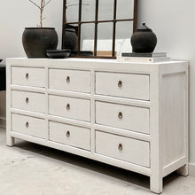 Load image into Gallery viewer, Hamptons Chest _ Nine Drawer _ Rustic White
