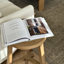 Load image into Gallery viewer, Antique Oversize Stool _ Star Base _ Aged Elm