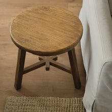 Load image into Gallery viewer, Farmhouse Side Table _ Tri-Leg _ Aged Elm