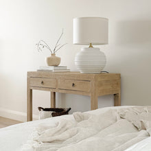 Load image into Gallery viewer, *Clearance Item* Organic Console _ Two Drawer + Shelf _ 120cm _ Blonde Elm