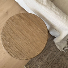 Load image into Gallery viewer, Farmhouse Side Table _ Tri-Leg _ Aged Elm