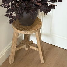 Load image into Gallery viewer, Farmhouse Worker Stool _ Aged Elm