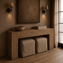 Load image into Gallery viewer, Farmhouse Hallway Table _ Aged Elm