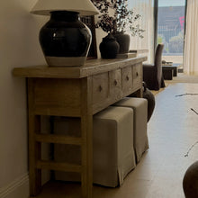 Load image into Gallery viewer, Farmhouse Hallway Table _ Aged Elm
