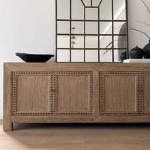 Load image into Gallery viewer, Antique Luxe Sideboard _ 230cm_ Studded Detail _ Aged Elm