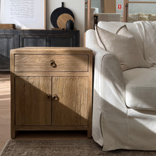 Load image into Gallery viewer, Antique Bedside Table _ Aged Elm