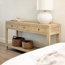 Load image into Gallery viewer, Organic Console _ Three Drawer + Shelf _ 160cm _ Blonde Elm