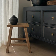 Load image into Gallery viewer, Antique Worker Stool _ Rectangle _ Aged Elm