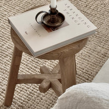 Load image into Gallery viewer, Antique Worker Stool _ Star Base _ Natural Elm