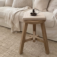 Load image into Gallery viewer, Antique Worker Stool _ Star Base _ Natural Elm