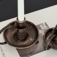 Load image into Gallery viewer, Middle Eastern Candle Holders _ Pair _ Antique Bronze