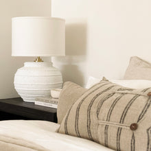 Load image into Gallery viewer, Mediterranean Lamp by Impreshens _ Australian Made _ Rustic White + White Linen Drum Shade