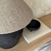 Load image into Gallery viewer, Fossil Lamp by Impreshens _ Stone Grey/Black + Textured Fabric Empire Shade