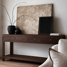 Load image into Gallery viewer, Wabi Console _ Four Drawer_ 190cm _ Antique Brown