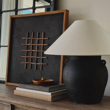 Load image into Gallery viewer, Antique Zen Lamp by Impreshens _ Rustic Black + White Linen Shade